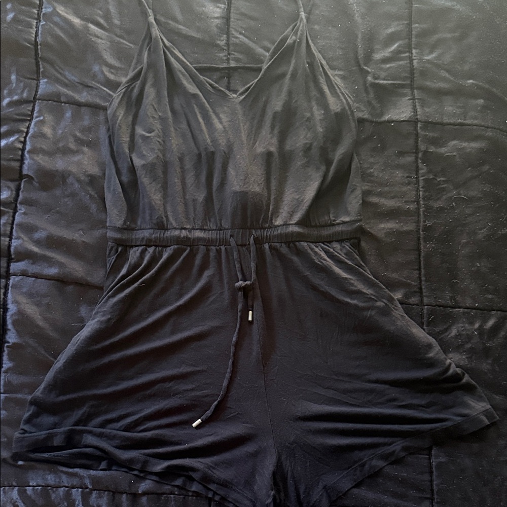 H&M Elegant Black V-Neck Romper